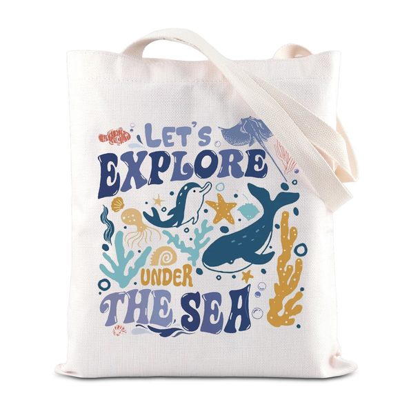 Ocean Teacher Tote Bag Teacher Areciation Canvas Bag Teacher Gift Teacher :| - Picture 1 of 6